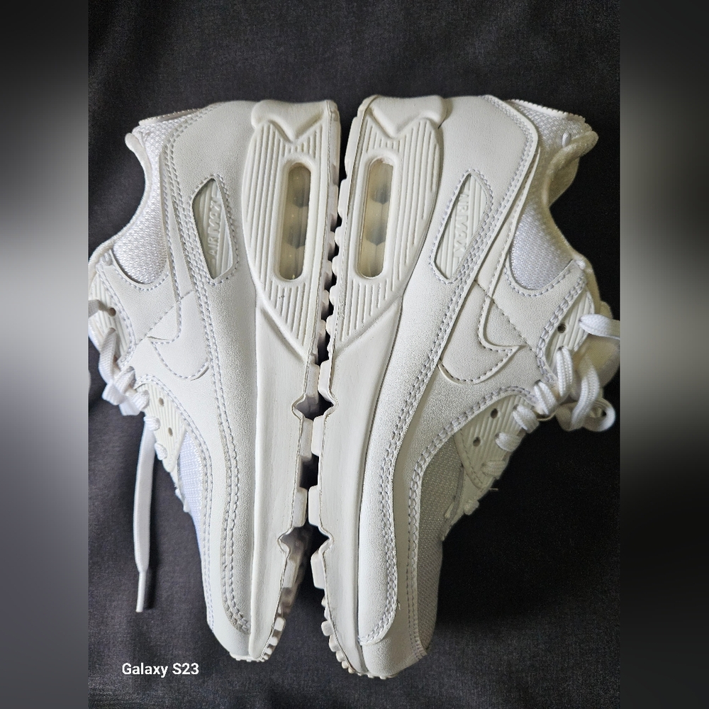 Nike White Velvet-Lined Air Sneakers
